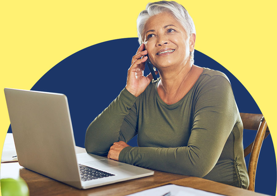 Woman in Chair on the Phone